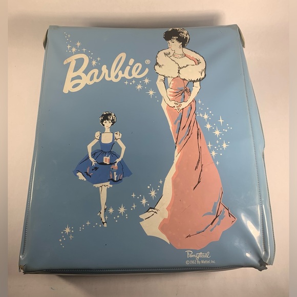 Barbie Doll Case Blue Vintage Ponytail Very Used Case Rip And Dirty Inside - Picture 1 of 12